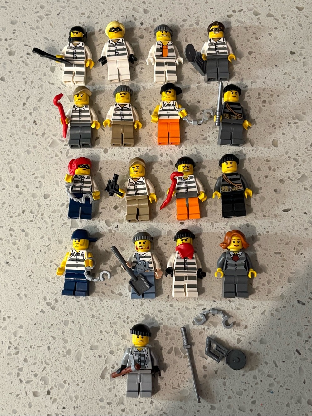 Lot of 17 Lego Minifigure Bandits Robbers Bad Guys Criminals